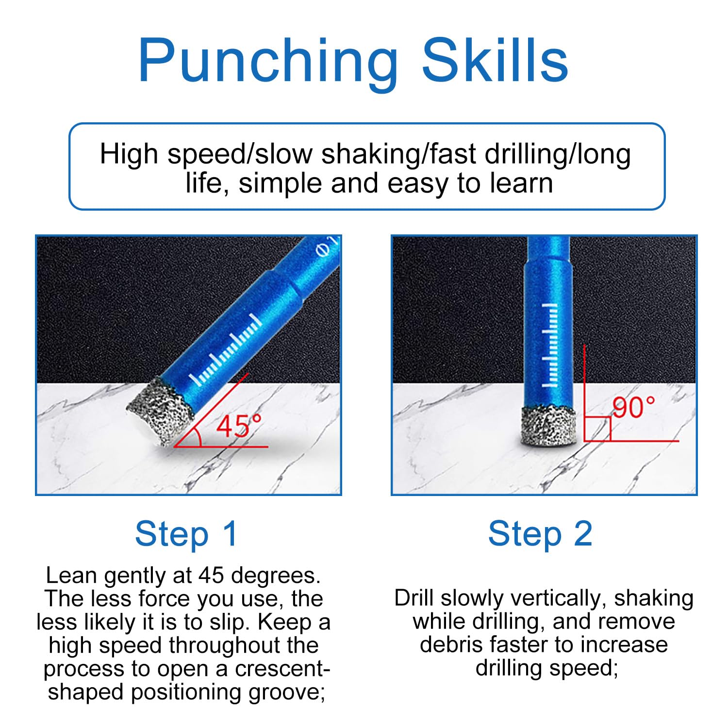 7 Pièces Foret Diamant Carrelage 3-12 Mm Forets Hélicoïdaux En Foret A Verre Meche A Carrelage Avec Tige Hexagonale Pour Verremetalbriquep 88593658
