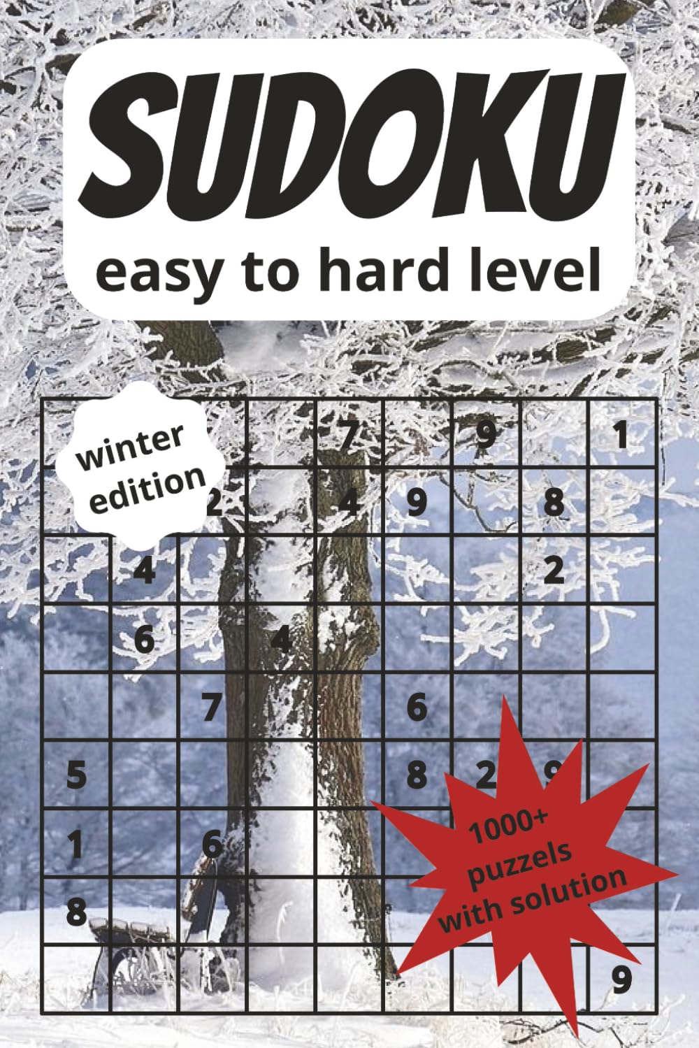 sudoku: easy to hard level: 1000+ Sudoku puzzles for anyone. Two puzzles per page, and at the end — complete solutions for every puzzle.