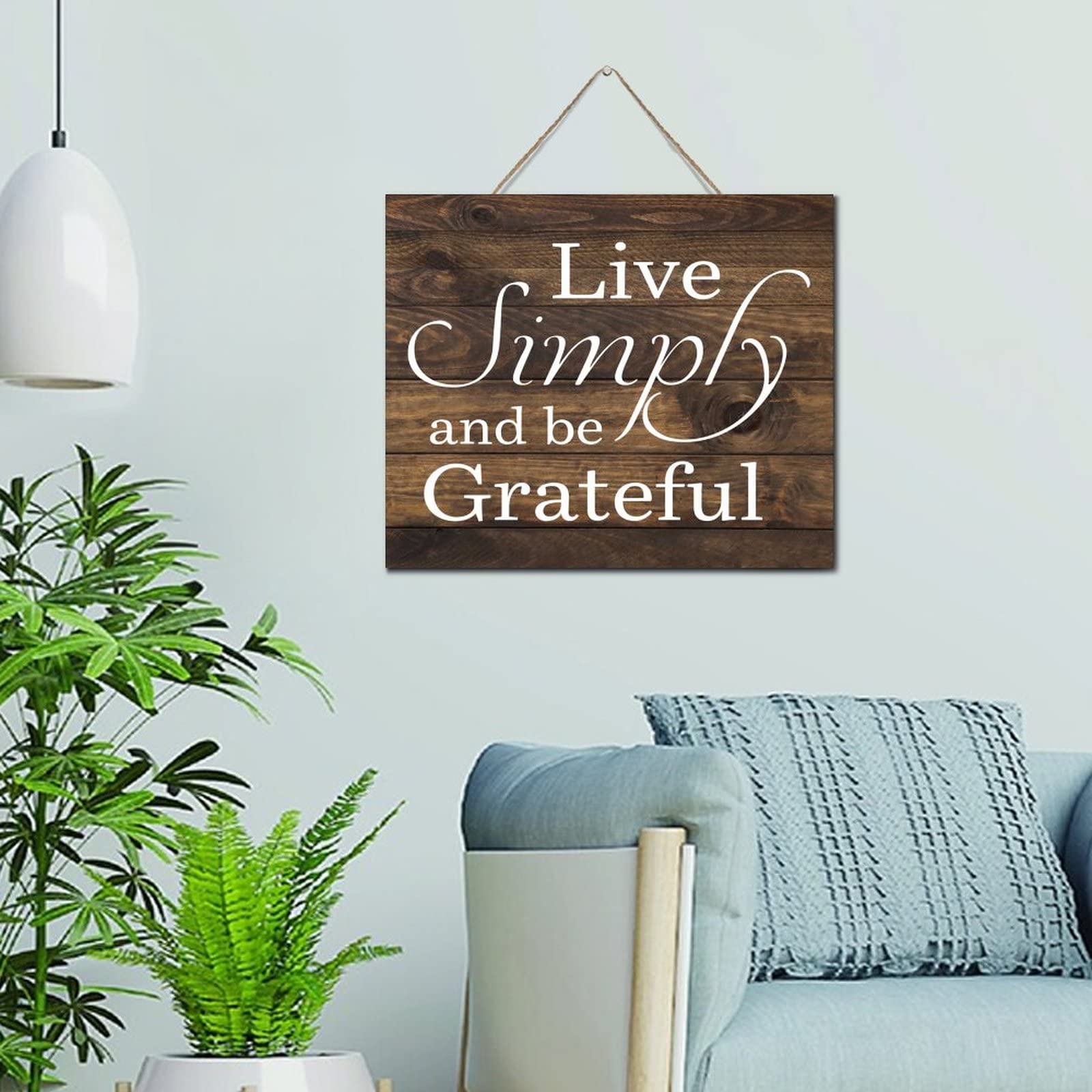 Plaque murale vintage en bois message de gratitude Déco inspirante et chaleureuse maison