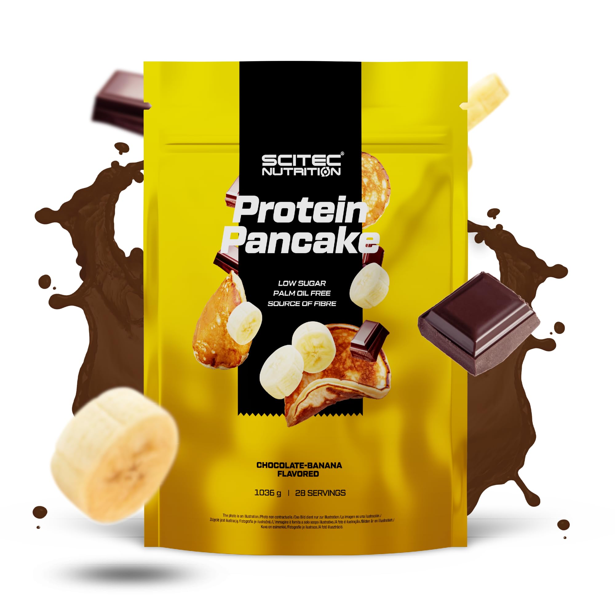 Scitec Nutrition Protein Pancake - Délicieuse alternative au petit-déjeuner riche en fibres - Sans huile de palme - Source de fibres alimentaires, 1036 g, Chocolat-Banane