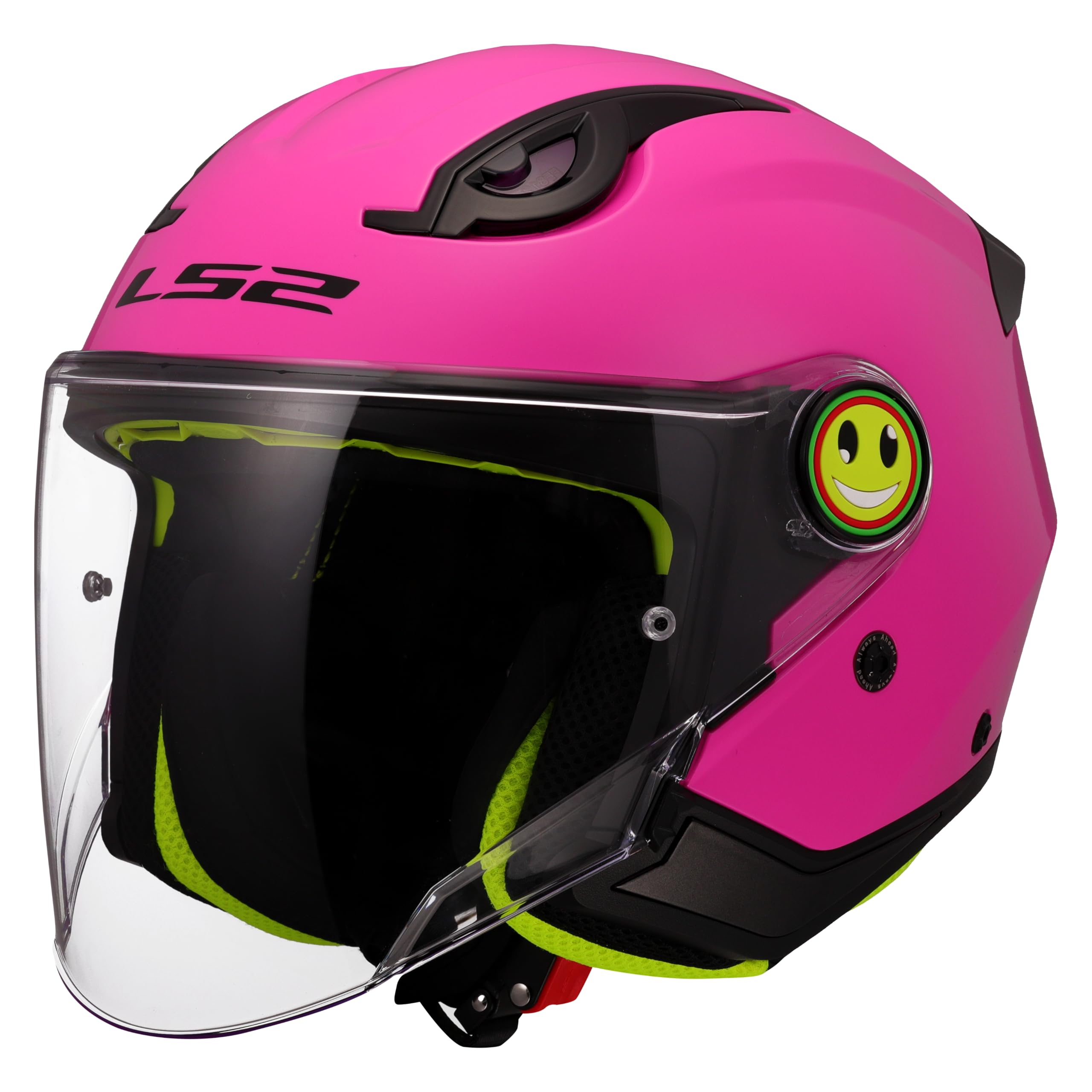 LS2, Casque Moto Jet Enfant Funny II Solid Gloss Pink, M
