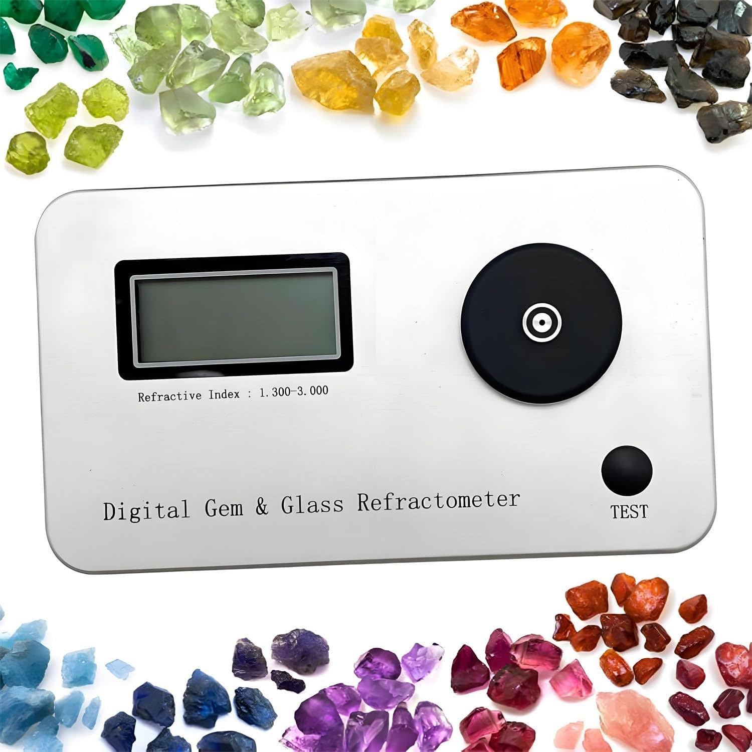 GSHSHOU Gemstone Refractometer, Jewelry Tester Identification Tools, Refractive Index 1.300-3.000, with LCD Screens, for Jewelry, Gold ＆ Silver and Diamond