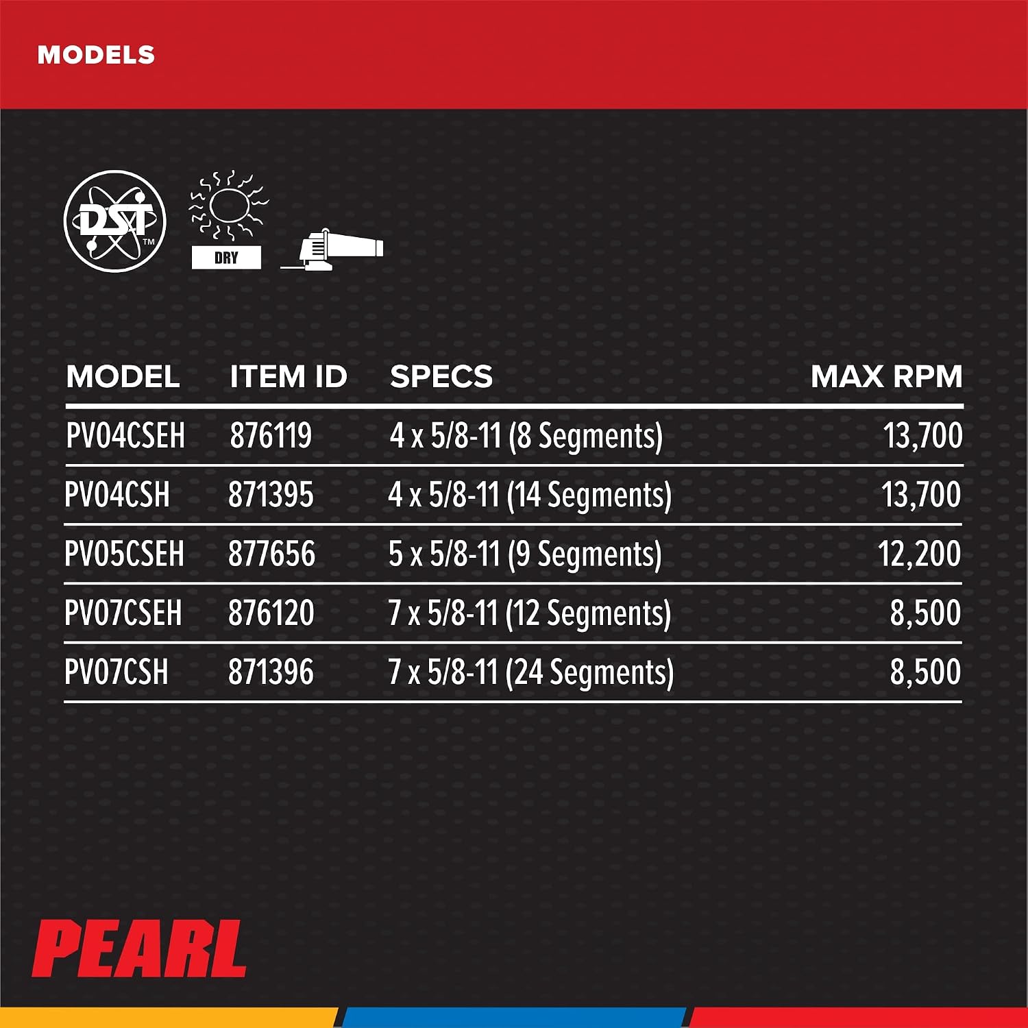 Pearl Abrasive PV07CSH Pro-V Series Swirl Segmented Cup Wheel 7 x 5/8-11