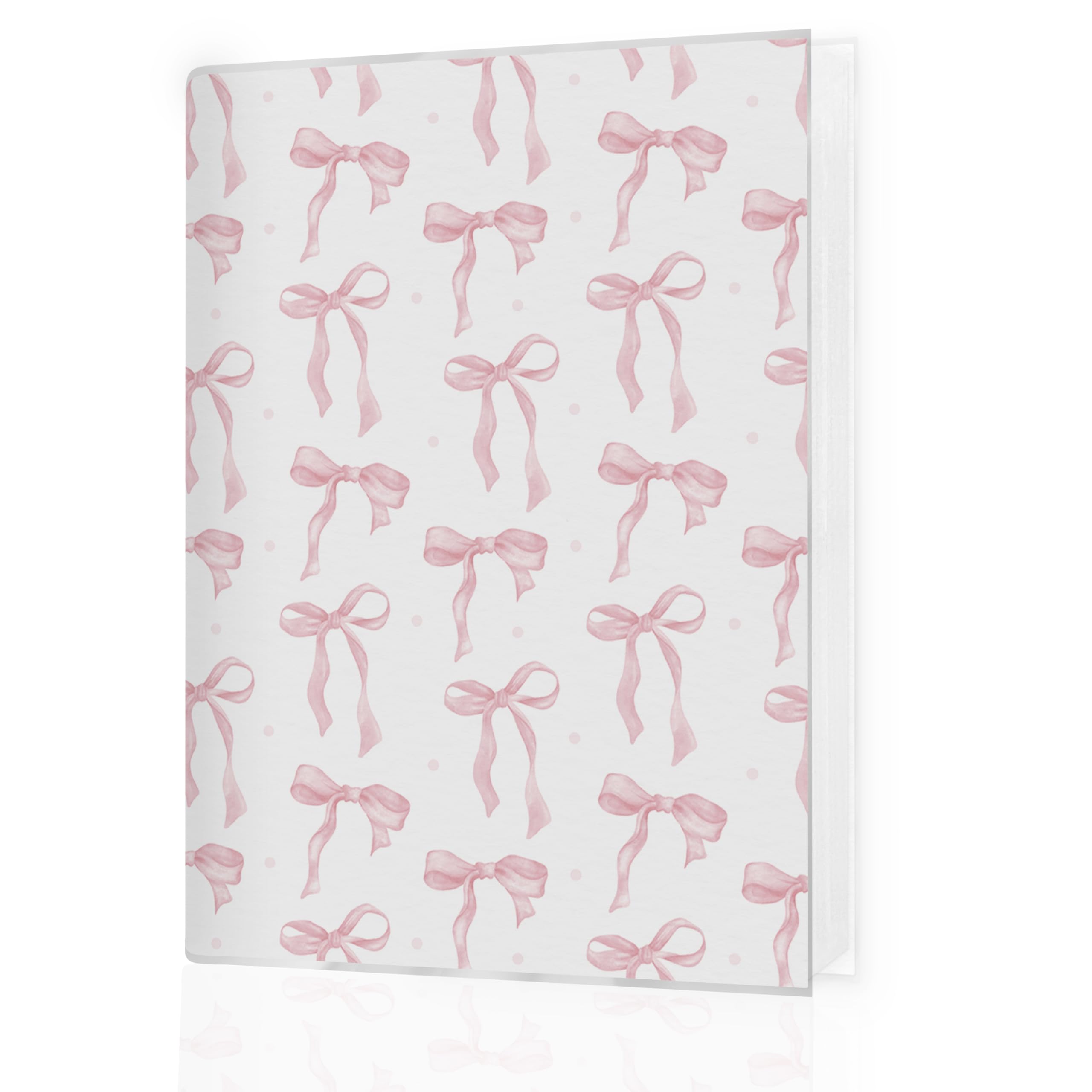 Álbum de fotos 4x6 Coquette de bolsillo con lazo rosa y capacidad para 36 recuerdos