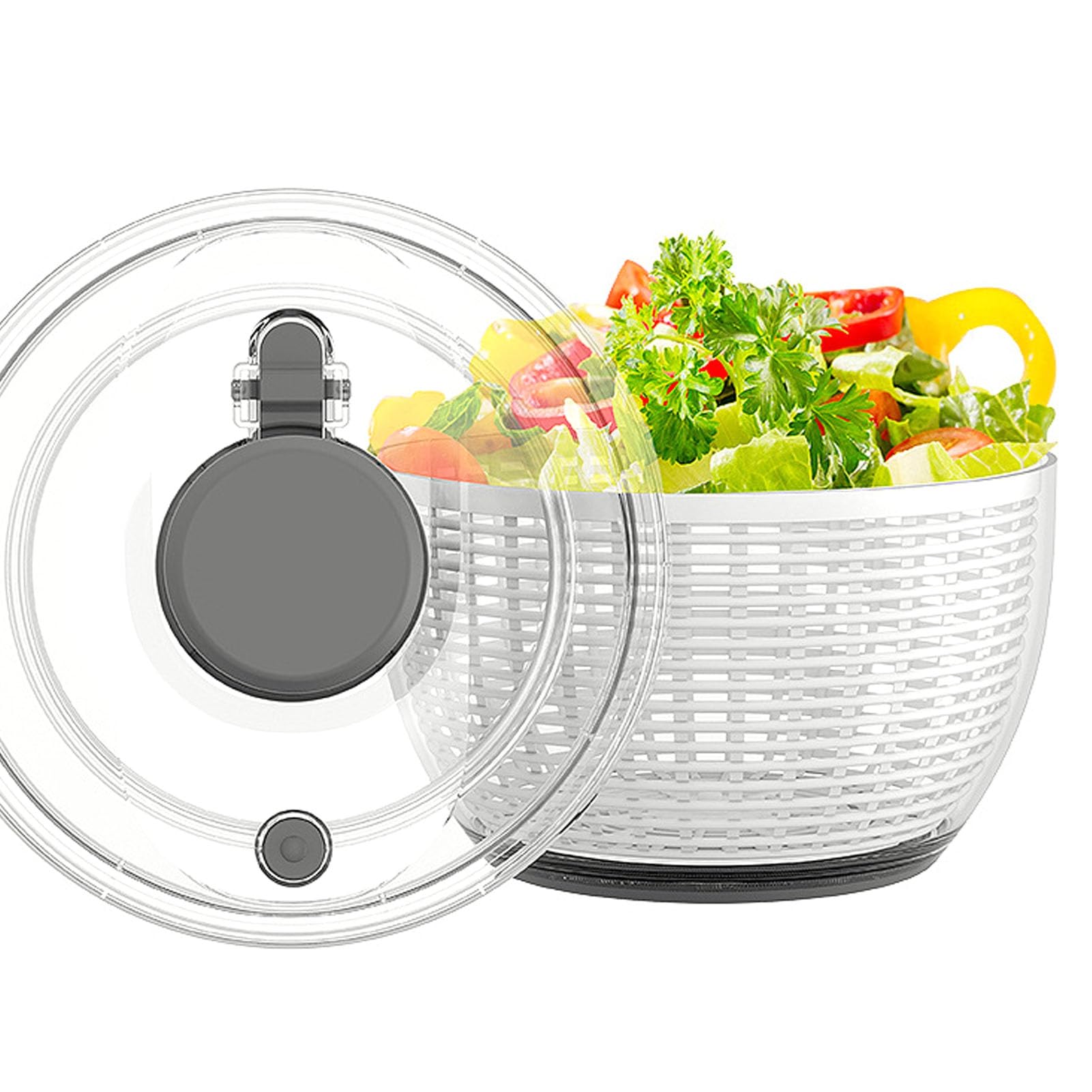 Laveuse à Fruits Essoreuse à Salade Grande capacité 3,6 L avec Passoire (gris foncé)