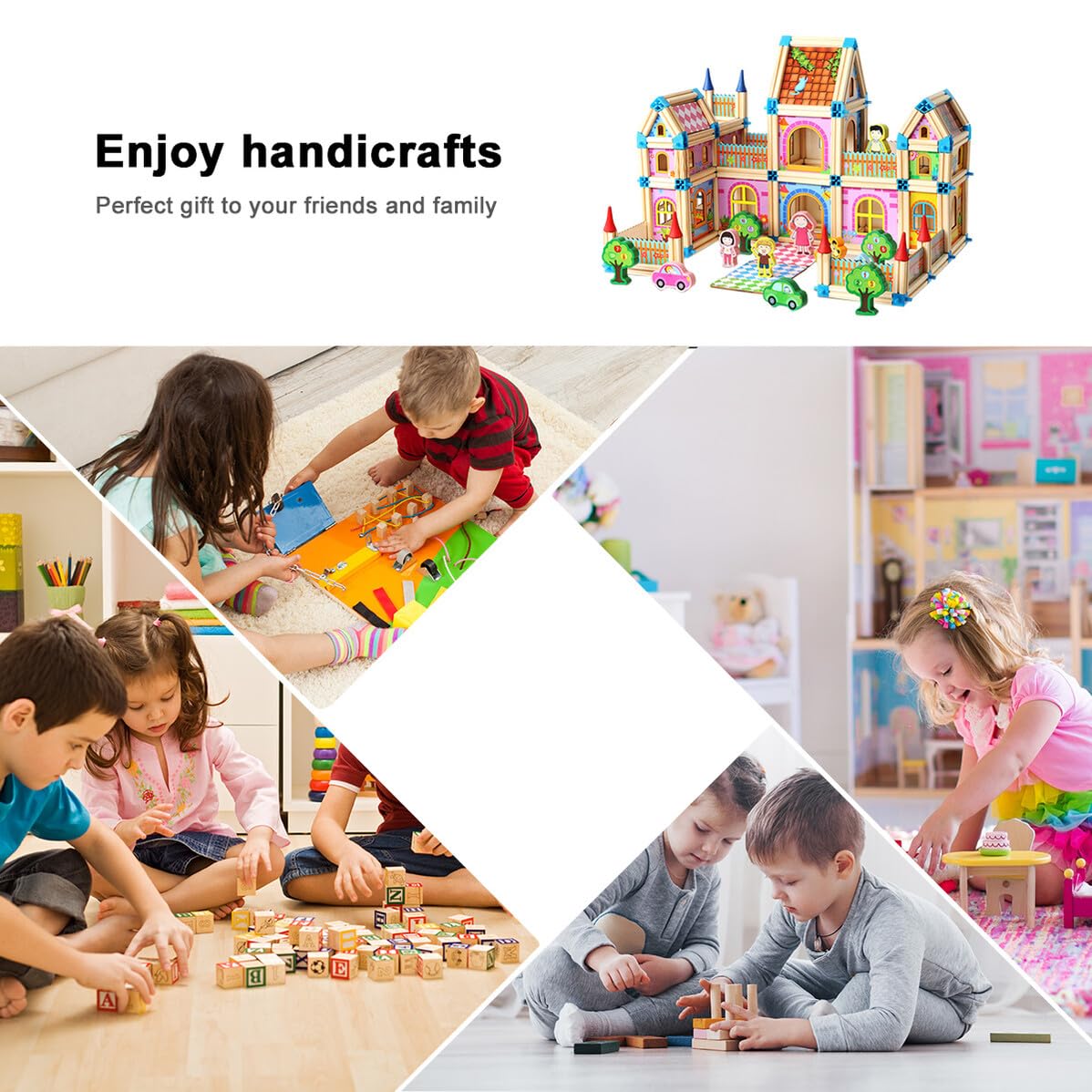 Didiseaon 3d Casa in Legno Puzzle Creativo per Ragazzo Ragazza Giocattolo Educativo per Sviluppo Cognitivo e Motorio