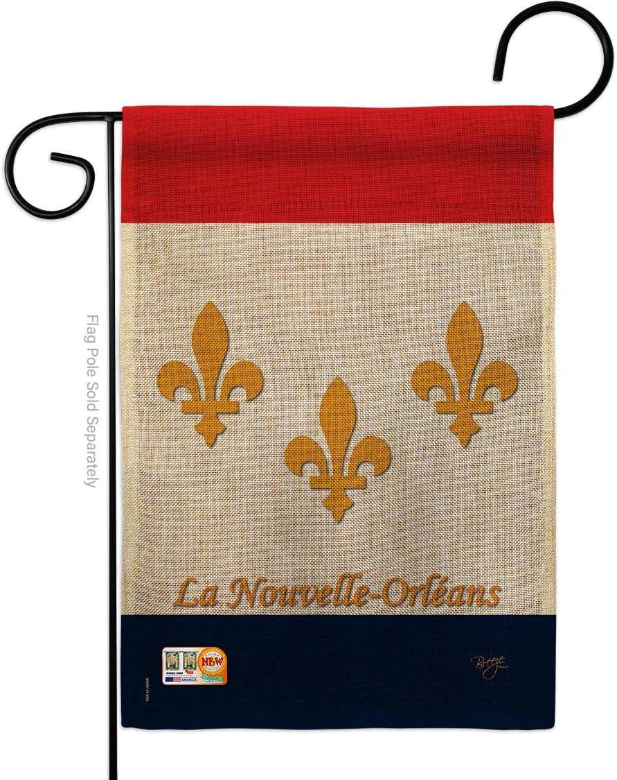 New Orleans Burlap Garden Flag Americana States USA American Territories Republic Country Particular Area Small Decorative Gift Yard House Banner Double-Sided Made In 13 X 18.5