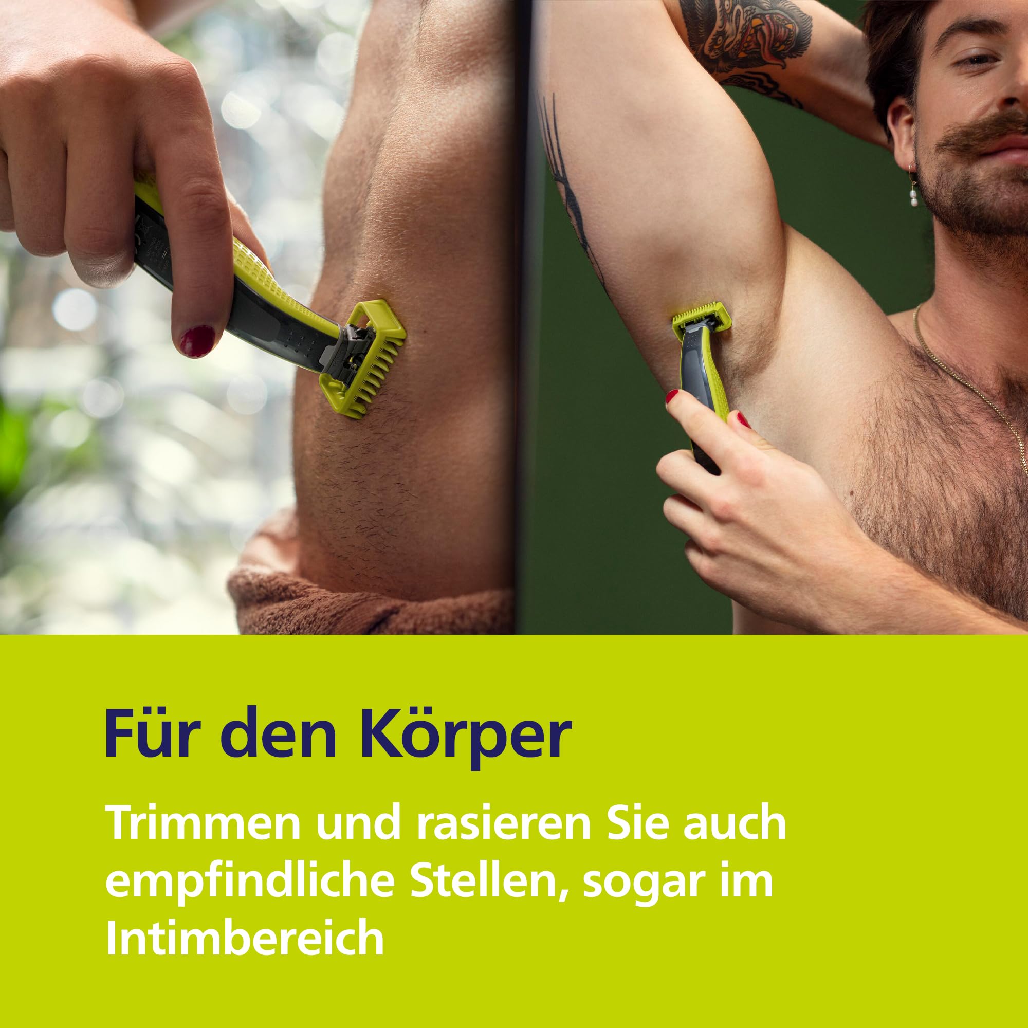PHILIPS OneBlade 360 Face & Body elektrischer Rasierer Trimmer Bodygroomer 3x 360 Klingen Nass- Trockenrasur QP2824/31