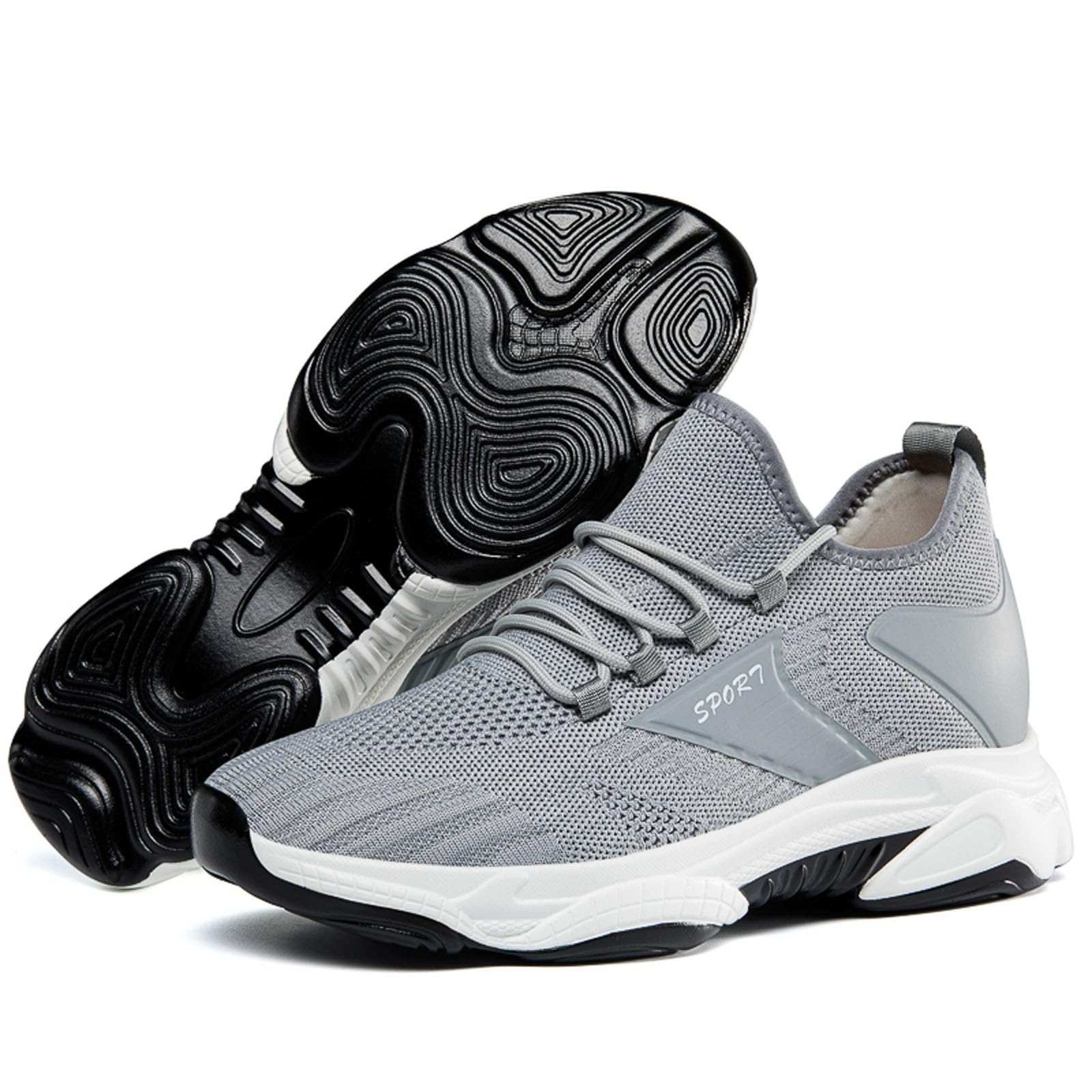 Elevate Shoes - Zapatillas de malla para hombre, para correr, para verano, transpirables, ligeras, para senderismo, exteriores, 10 cm de alto, para correr