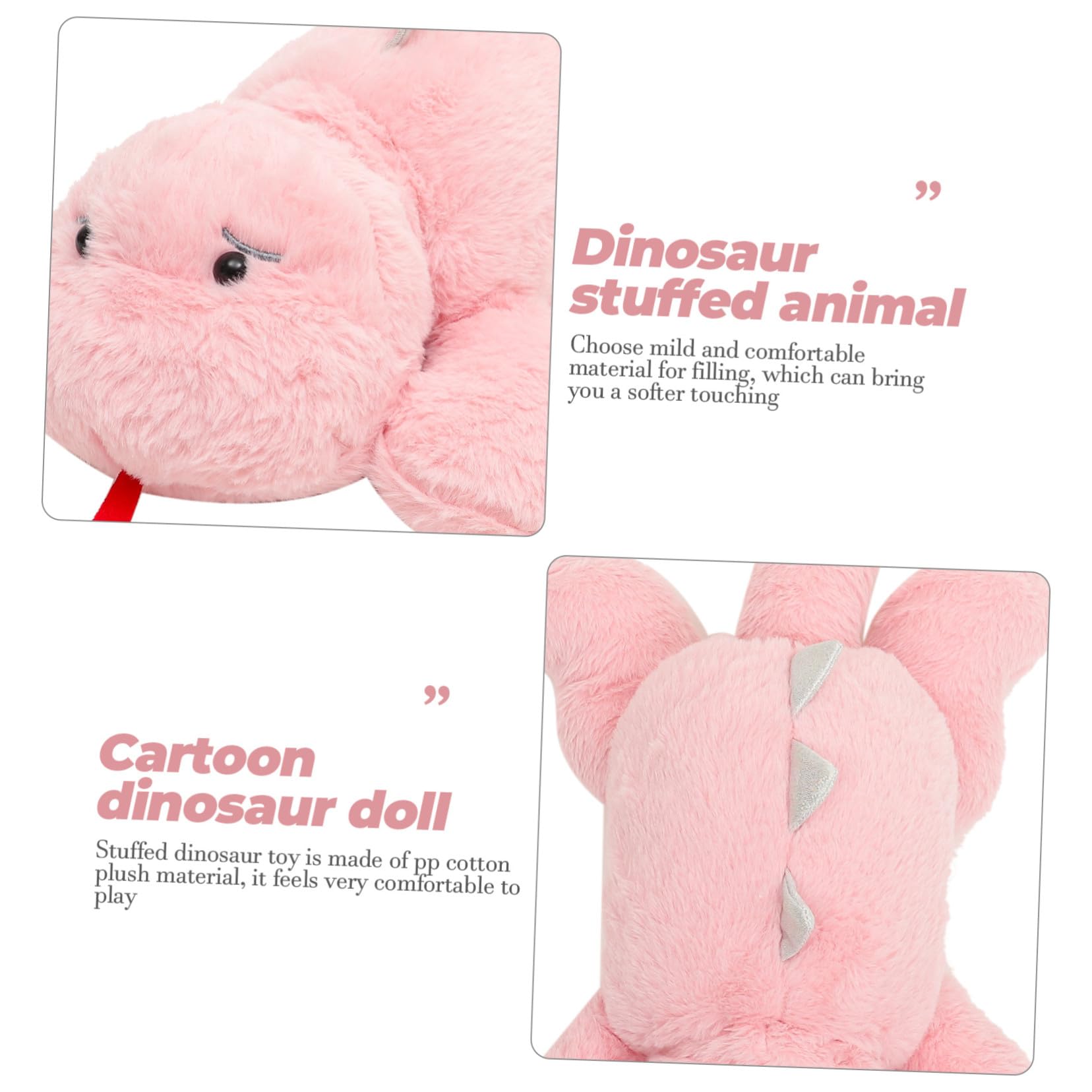Peluche Dinosaurio Rosa de Felpa y Algodón PP, 1 Pieza