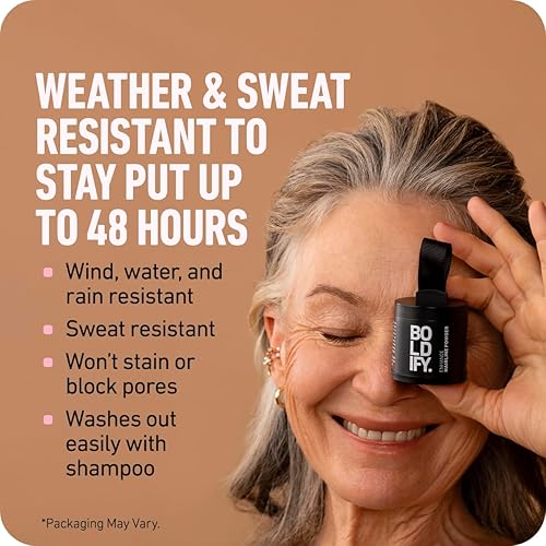 Miniatura 4 de Boldify Fibra capilar y polvo de línea de cabello: paquete de construcción y ocultación – Espesante de cabello indetectable para cabello fino, polvo