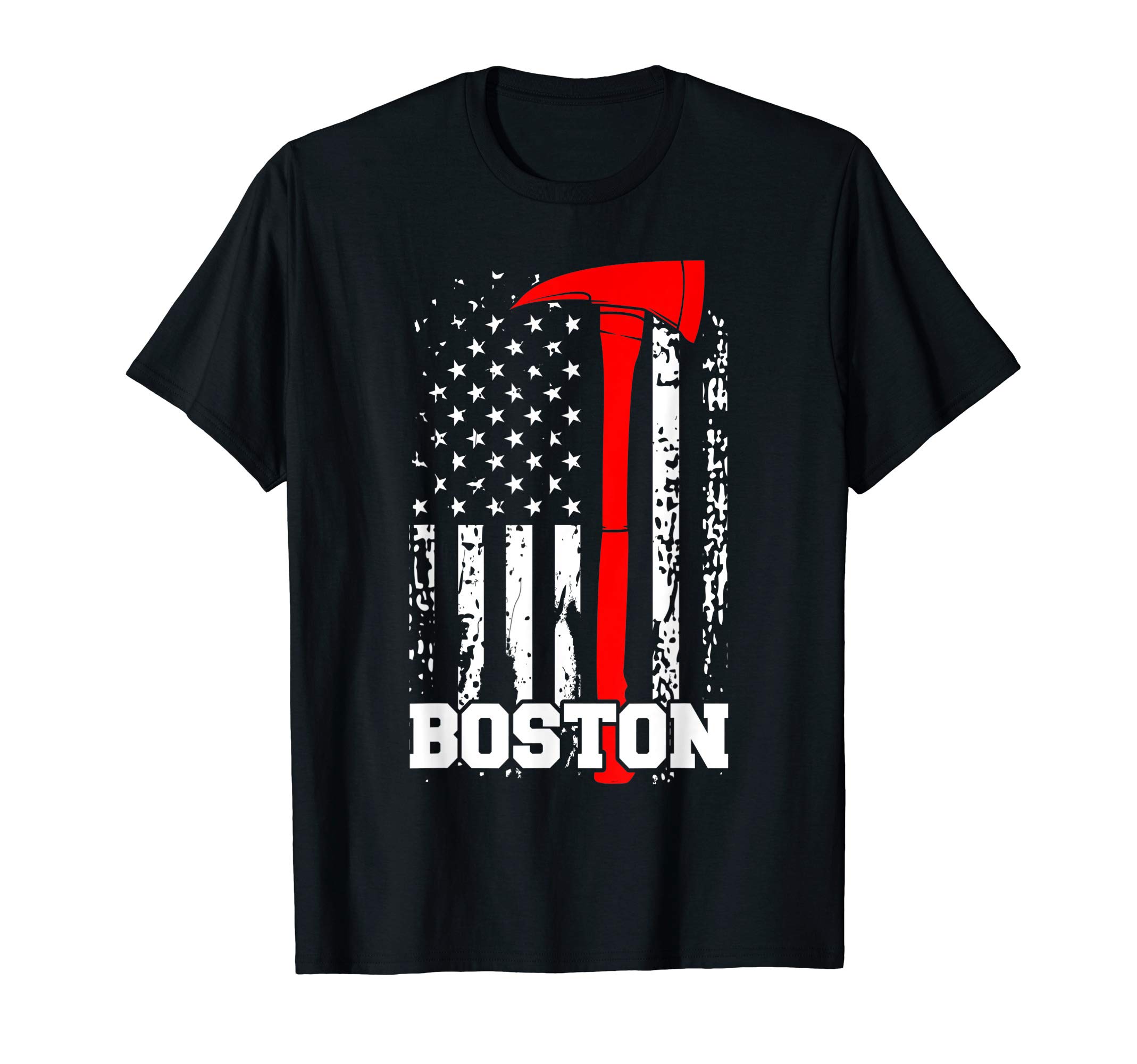 Boston Firefighter Shirt Fireman American Flag Gift T-Shirt