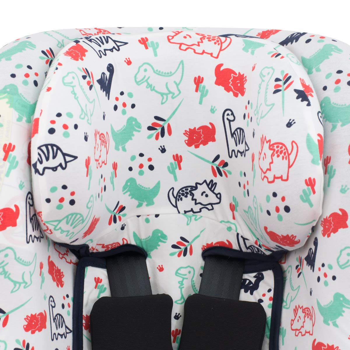 JYOKO KIDS Bezug für Autositz kompatibel mit Bugaboo Nuna by Turtle, aus Baumwolle (Dino Party)