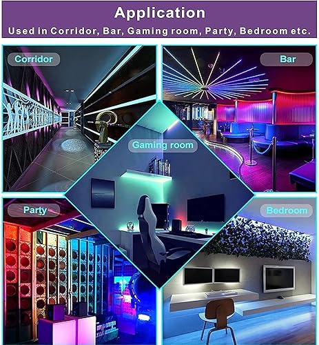 Miniatura 4 de DigitalWerks - Kit de control WiFi de luces LED inteligentes RGB - Control con control remoto, aplicación Tuya no requiere HUB, sincronización de