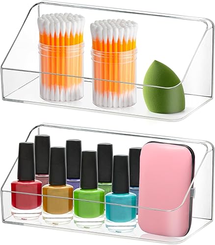 Poeland Paquete de 2 estantes organizadores de gabinete de medicina, organizador de almacenamiento montado en la pared, caja de almacenamiento