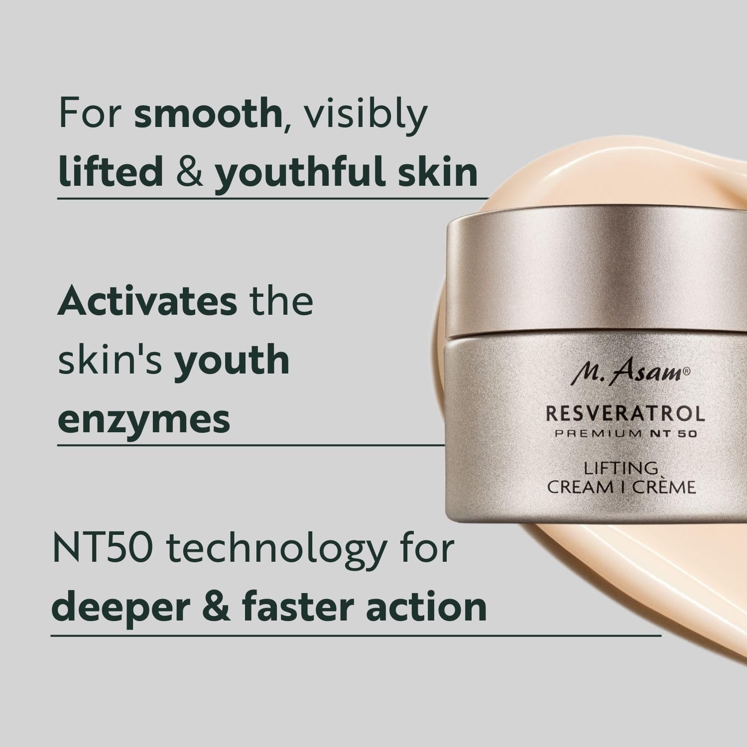 M. Asam Resveratrol Premium Lifting Cream (50ml), Anti-Aging Face Moisturiser, Resveratrol Day and Night Cream - Image 2