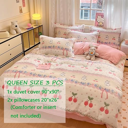 Miniatura 9 de KASBLUEL Juego de ropa de cama individual, funda de edredón con corazones de arcoíris, fundas de edredón estéticas, manta ultra esponjosa, suave y