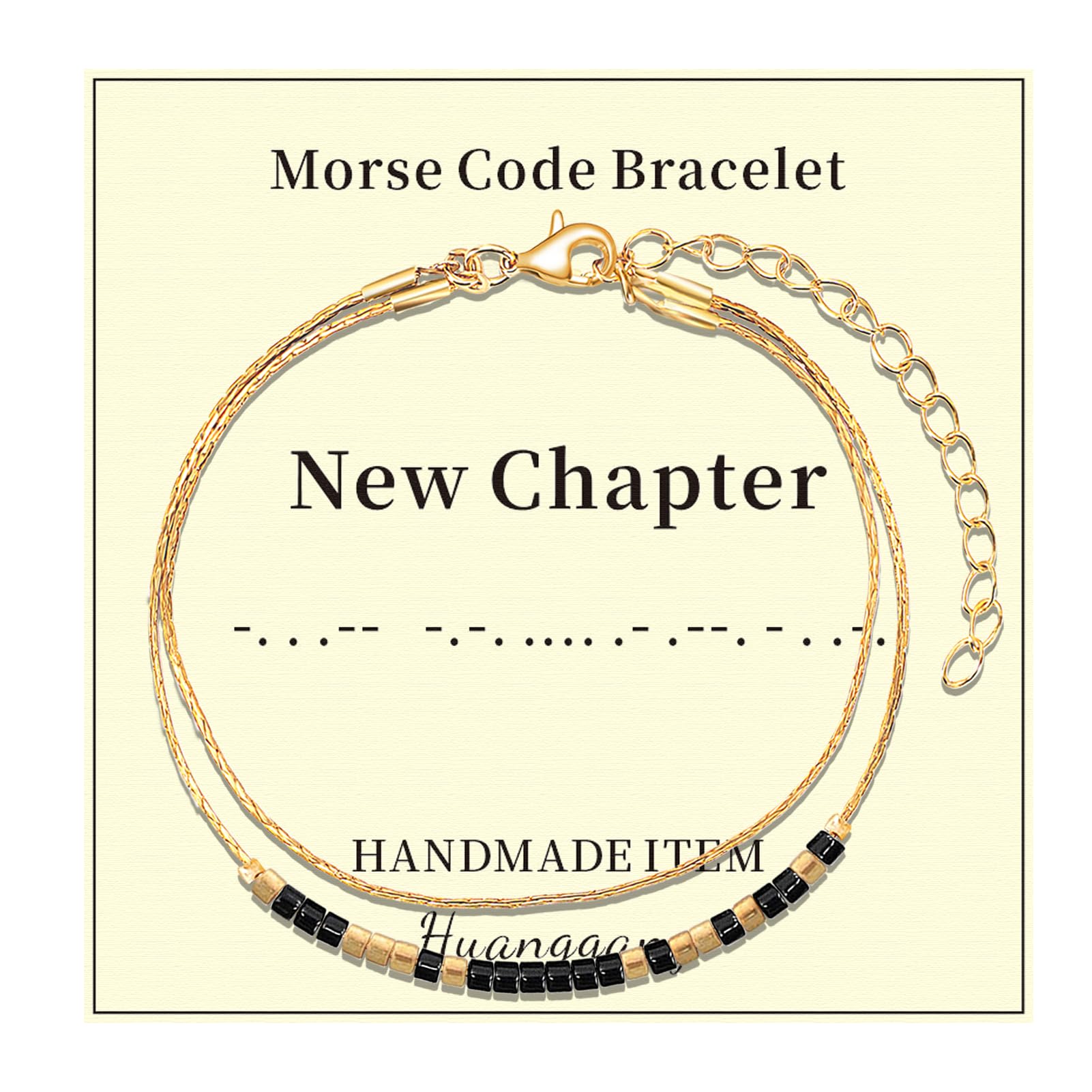 Huanggang Inspirational Gifts for Women, Morse Code Bracelets Secret Message for Daughter Mom Best Friend Teacher Mother's Day Valentine's Day