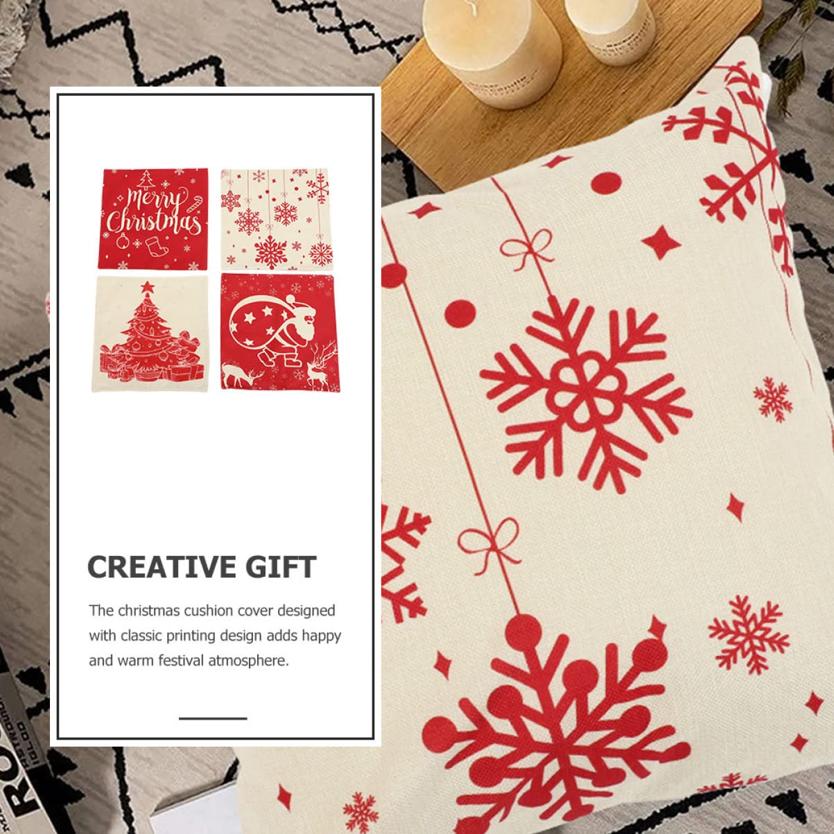 PRETYZOOM 16 Uds Funda De Almohada De Navidad Funda Cómoda Funda De Cojín Cuadrado Fundas De Almohada De Navidad Almohada De Decoración Funda De Almohada Decorativa De Navidad Fundas