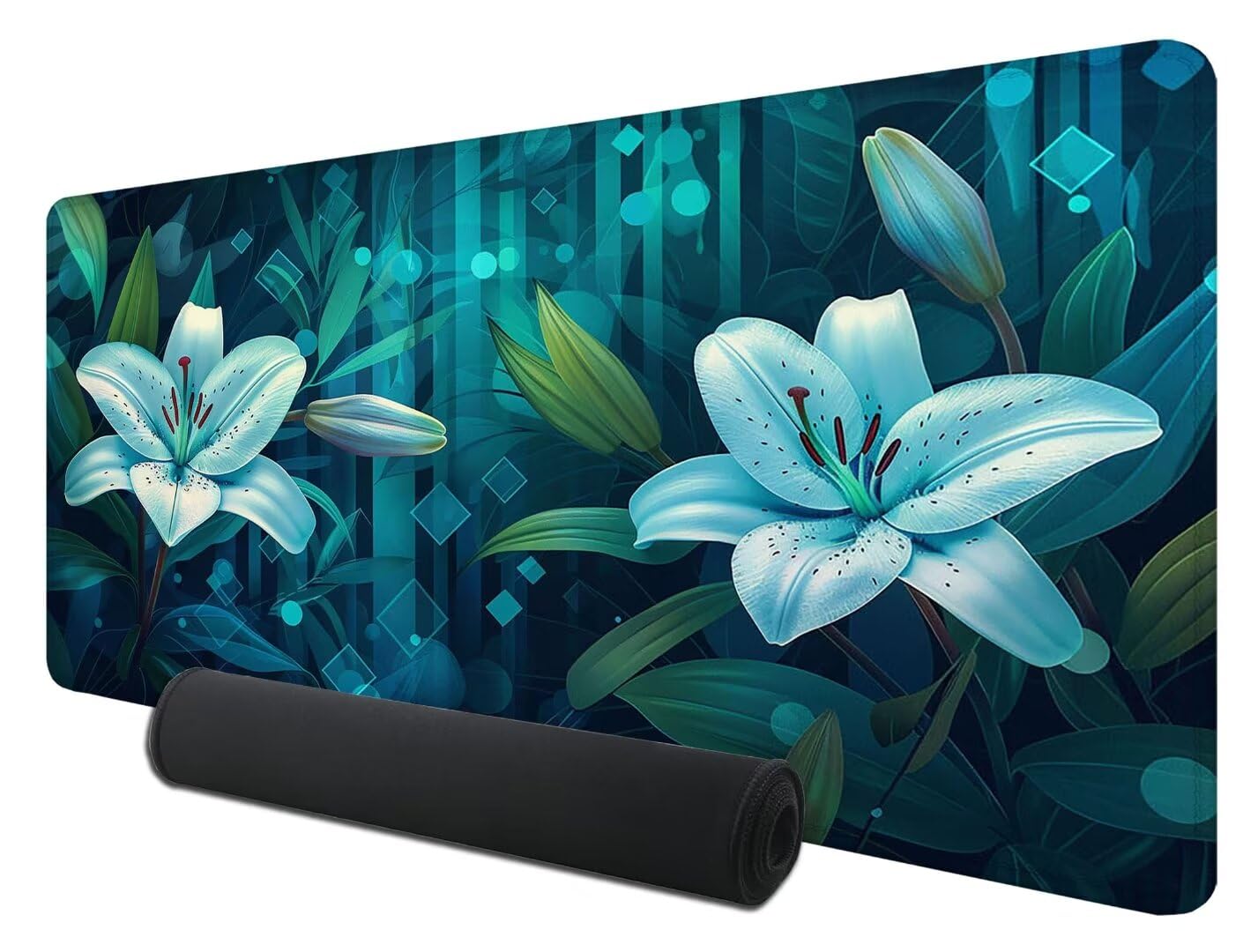 Podkładka pod mysz, 120 x 60 cm, niebieska podkładka pod mysz na biurko, podkładka pod mysz XXL, podkładka na biurko z antypoślizgową podstawą, wodoodporna powierzchnia, zapobiega strzępieniu się
