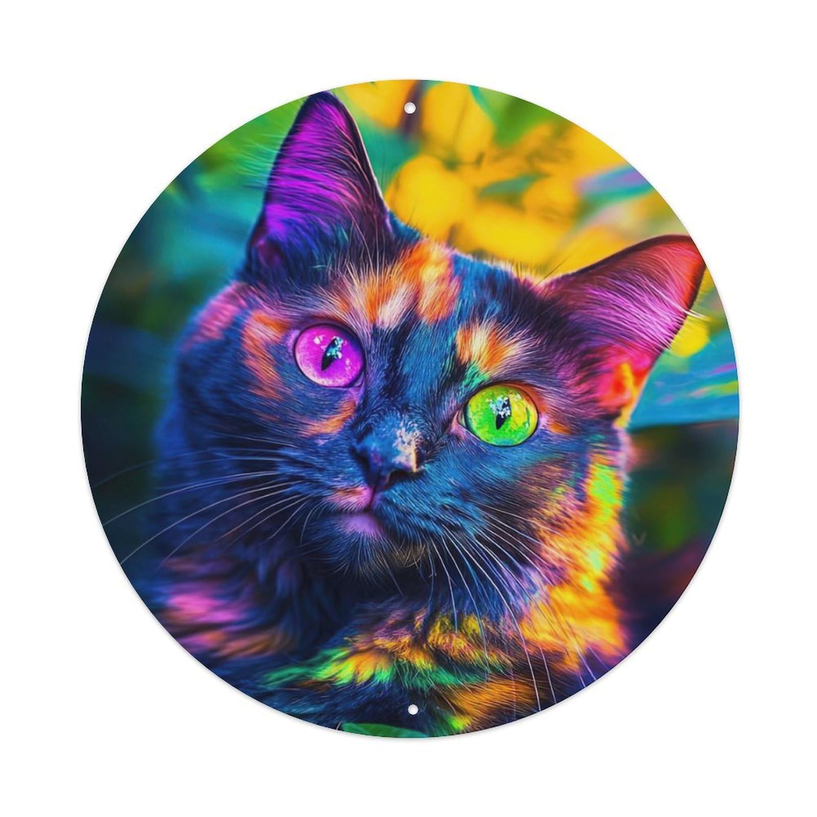 Animal Artwork Cat in The Jungle Metal Tin Sign