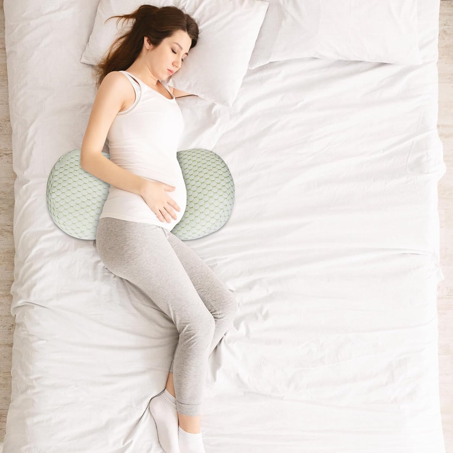 Pregnancy Pillow for Sleeping, Soft Maternity Body Pillow for Side Sleepers, Wedge Support for Back, Belly, Legs, Adjustable & Detachable with Machine-Washable Cushion Cover(Pink)