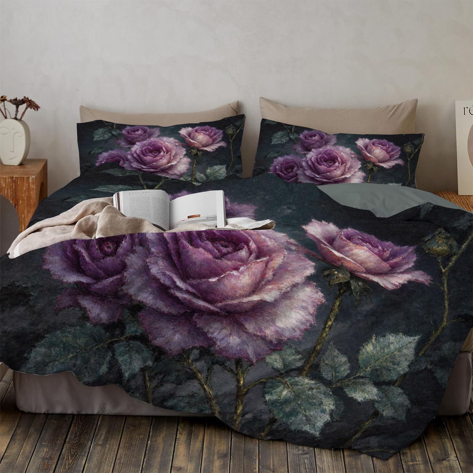 Housses de couette feuilles de vigne violettes pour sublimer la chambre de votre enfant