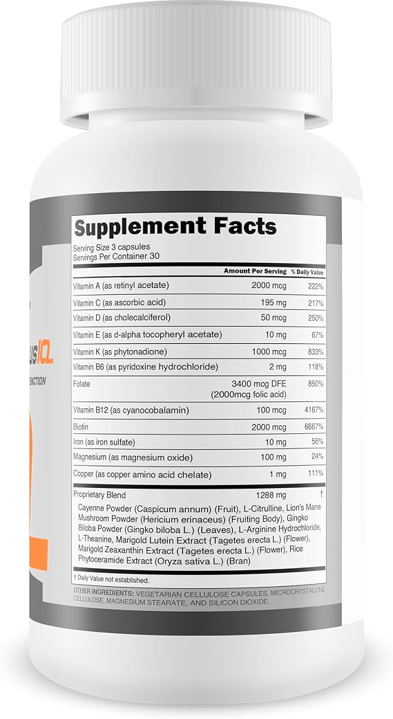 Reviva Brain Plus IQ - Support Healthy Brain Function - Brain Boosting Complex Ultra Blend Formulated with Memory Support Nootropic Ingredients - Clarity - Focus - Performance