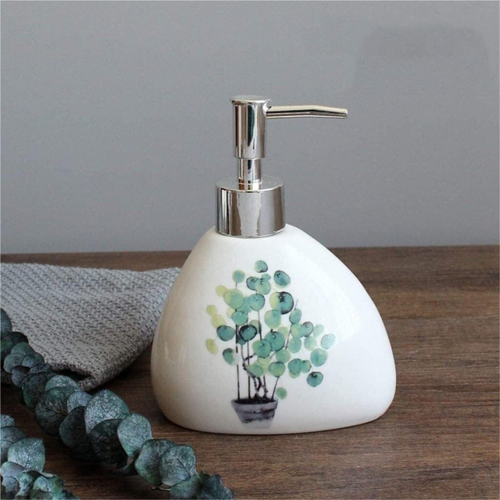 Set di accessori per il bagno Ceramica 5 pezzi include dispenser di sapone, portaspazzolino, bicchiere e 2 bicchieri, decorazione costiera Arredamento per gli affittuari(B)
