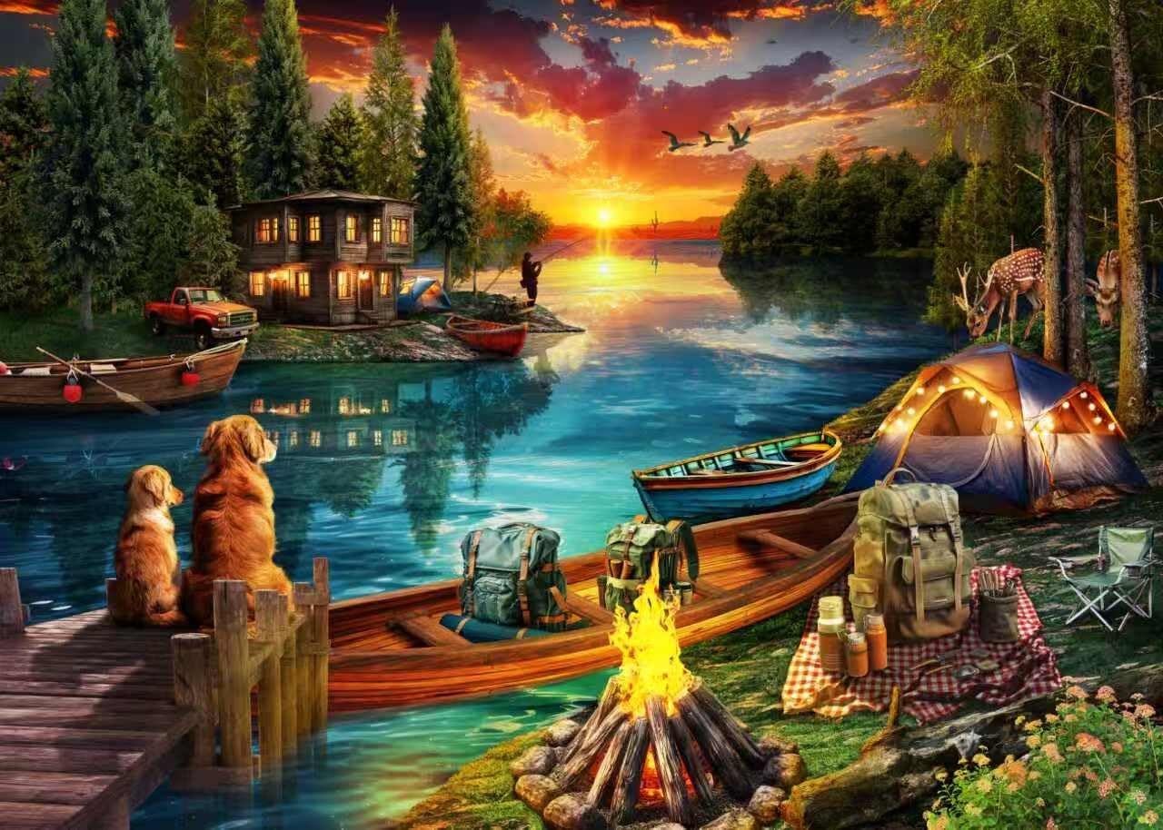 Naturelish Fishing Village Dusk Lake
