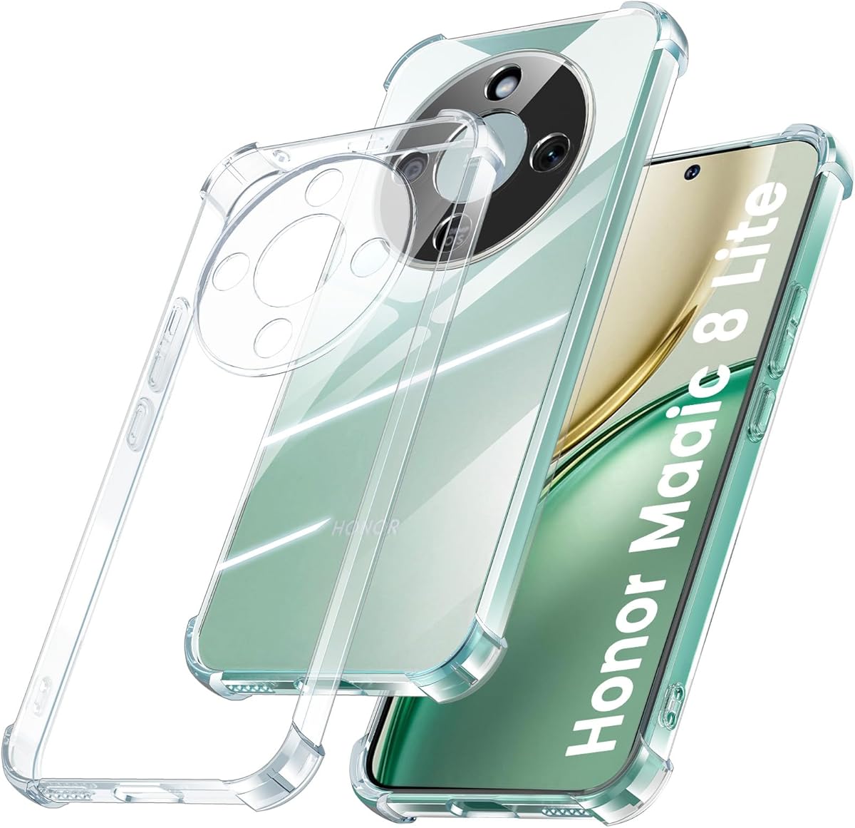 Yohii Cover for Honor Magic 8 Lite, [Camera Protection] Shockproof Clear Case, Soft TPU Silicone Anti-Scratch Anti-Yellowing Case, Transparent : Amazon.it: Electronics