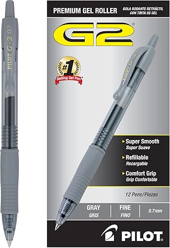 Miniatura 2 de Pilot, G2 Premium - Bolígrafos de gel de punta fina de 0.028 in, color gris, paquete de 12