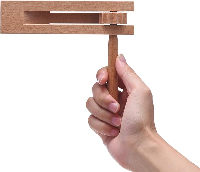 Wooden Spinning Ratchet Noise Maker Grogger, Traditional Matraca for