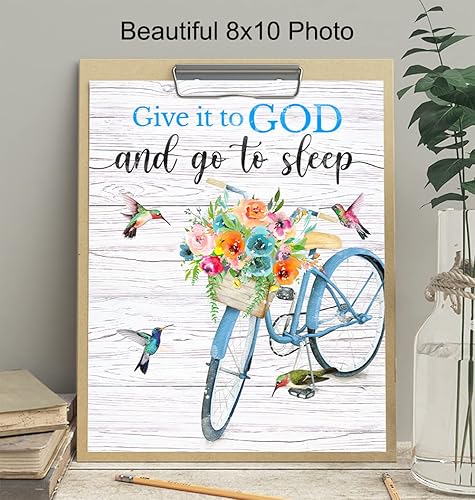 Miniatura 3 de Give it to God and Go to Sleep Sign - God Wall Decor - Christian Gifts for Women - Spiritual Wall Decor - Inspirational Wall Art - Religious Wall