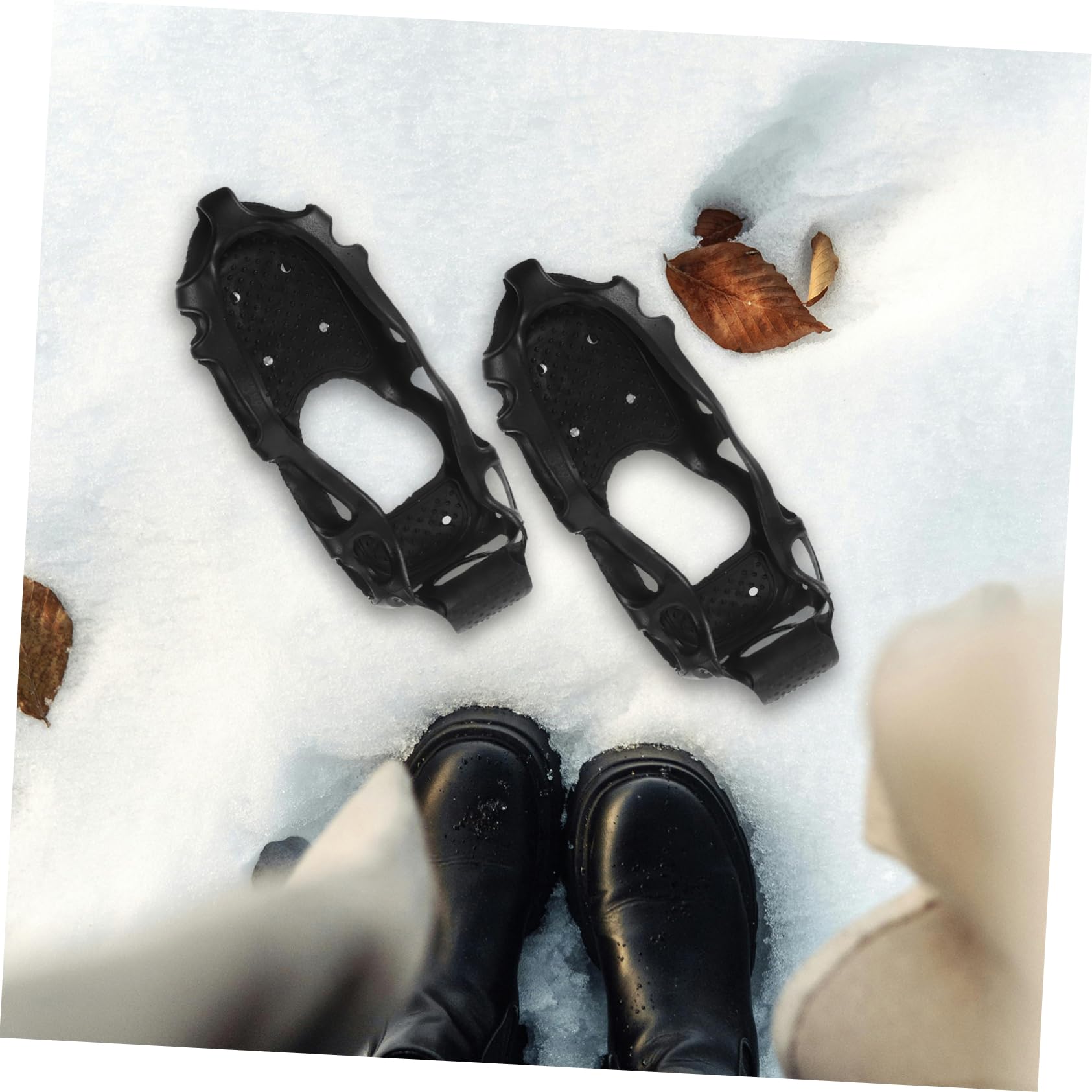 Rampini Ghiaccio per Scarpe 24 Denti Tpe Nero, 1 Paio | Antiscivolo per Alpinismo e Arrampicata, Facile da Installare, Portatile, per Adulti e Bambini