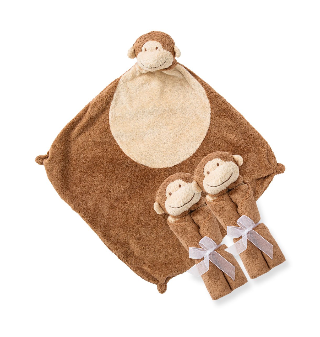Angel Dear - Brown Monkey, Pair and A Spare Blankie Set