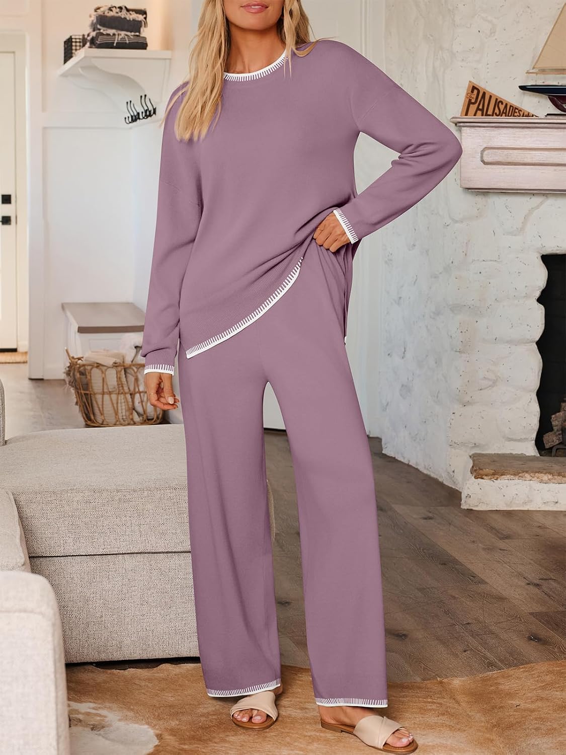 LILLUSORY Lounge Sets Womens 2 Piece Matching 2026 Fall Knit Sweater Set image 2