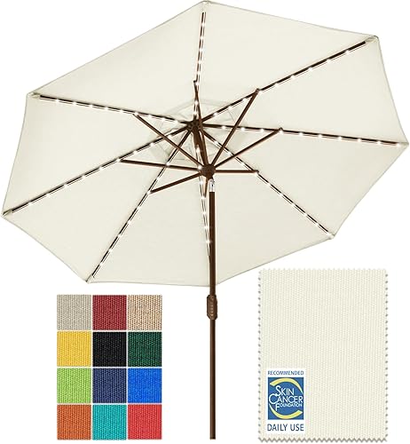 Miniatura 37 de EliteShade USA - Sombrilla solar de 9 pies / 2.74 metros, de 3 niveles, con 10 años sin decoloración, 80 luces LED para patio, mesa al aire libre