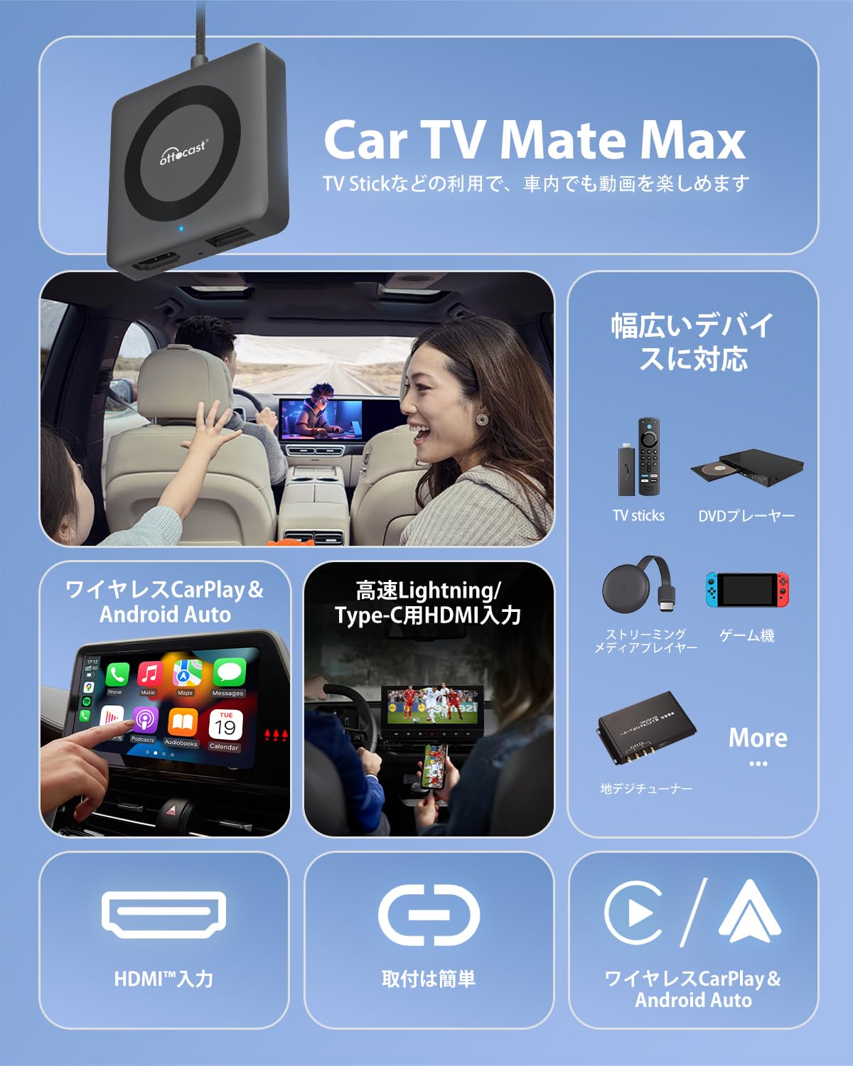 Amazon.co.jp: 【公式】OTTOCAST オットキャスト Car TV Mate Max カー