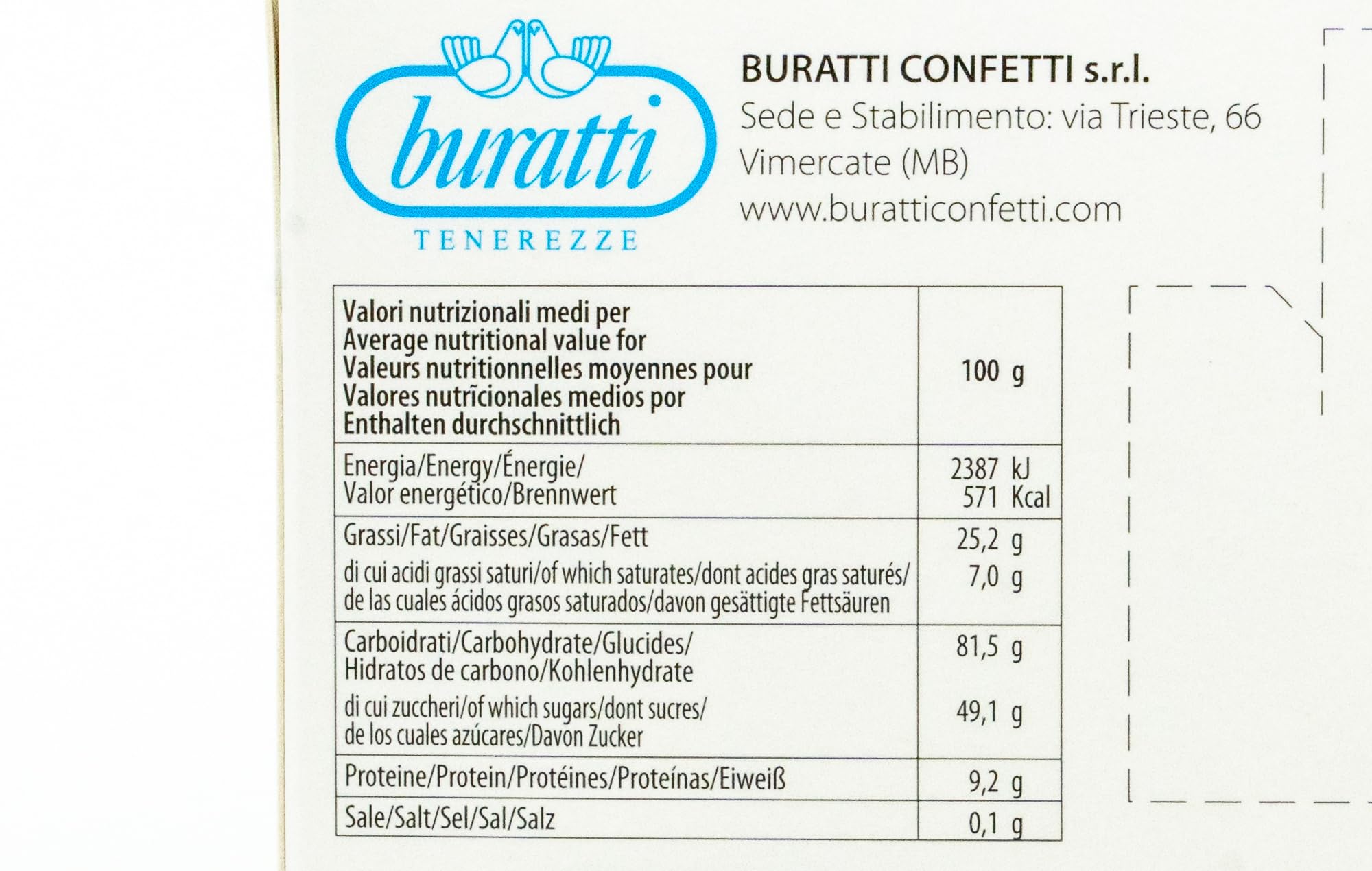 Buratti Confetti Tenerezze Kokosgeschmack Schokoladenüberzogene Mandeln, 1 Stück