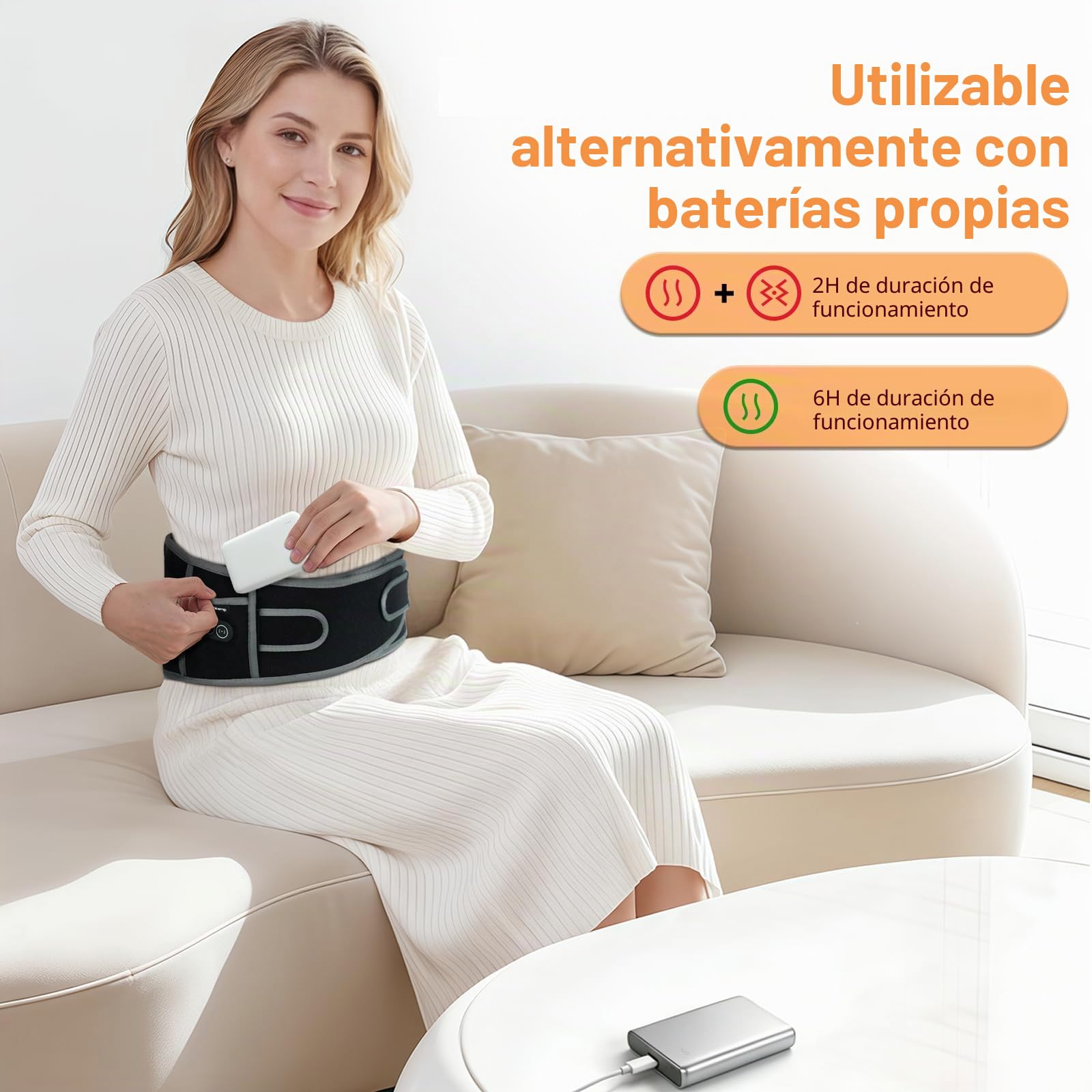 Comfytemp Almohadilla Eléctrica Lumbar, Esterilla Electrica Para La Cintura Con 3 Modos De Calefacción Rápida Y Masaje, Manta Electrica para la Zona Lumbar y Abdominal, Para Aliviar El Dolor