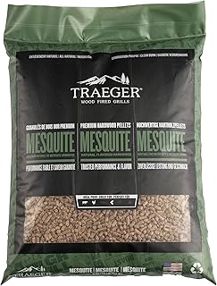 Traeger Grills Mesquite 100% All-Natural Wood Pellets for Smokers and Pellet Grills. BBQ, Bake, Roast, and Grill, 20 lb. Bag