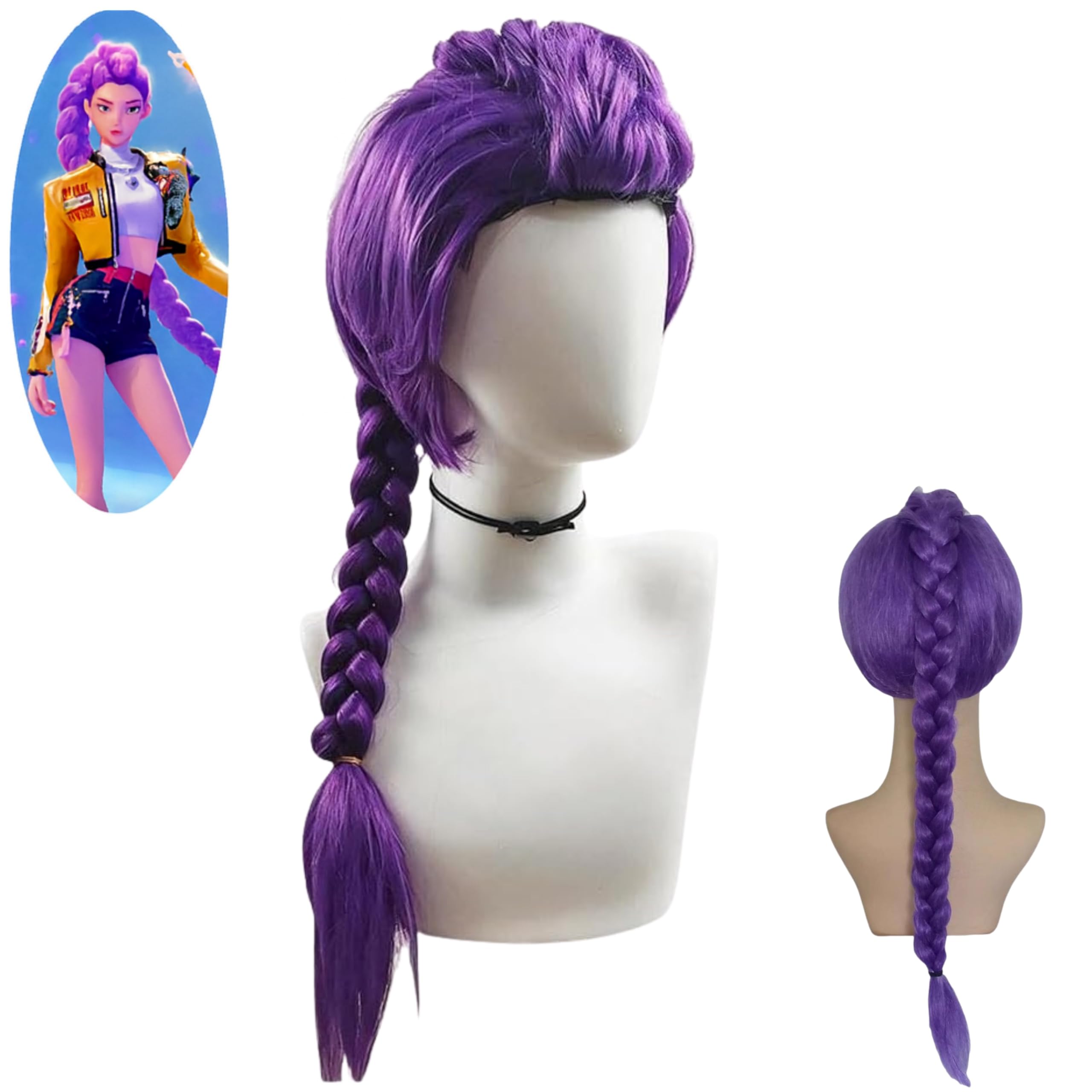 Purple Wig From Famous Cartoon Movie Anime Style Themed Character