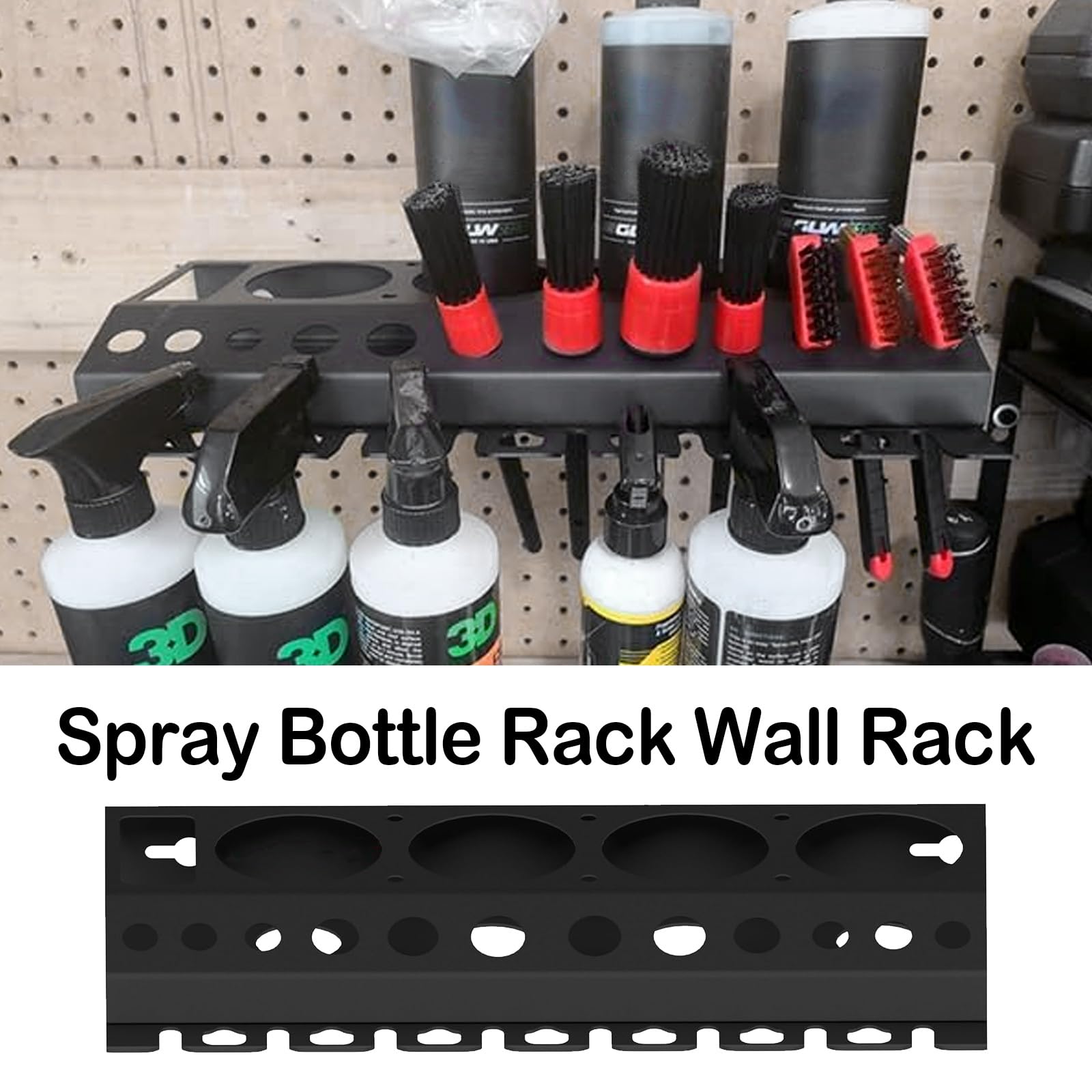 Porta Bombolette Spray, 2PCS Porta Bombolette Spray Mensola Da Parete Mensola Portaoggetti Supporto Da Officina Per Bombolette Spray Foro Per Spazzola 4 Slot Porta - 40 * 17cm