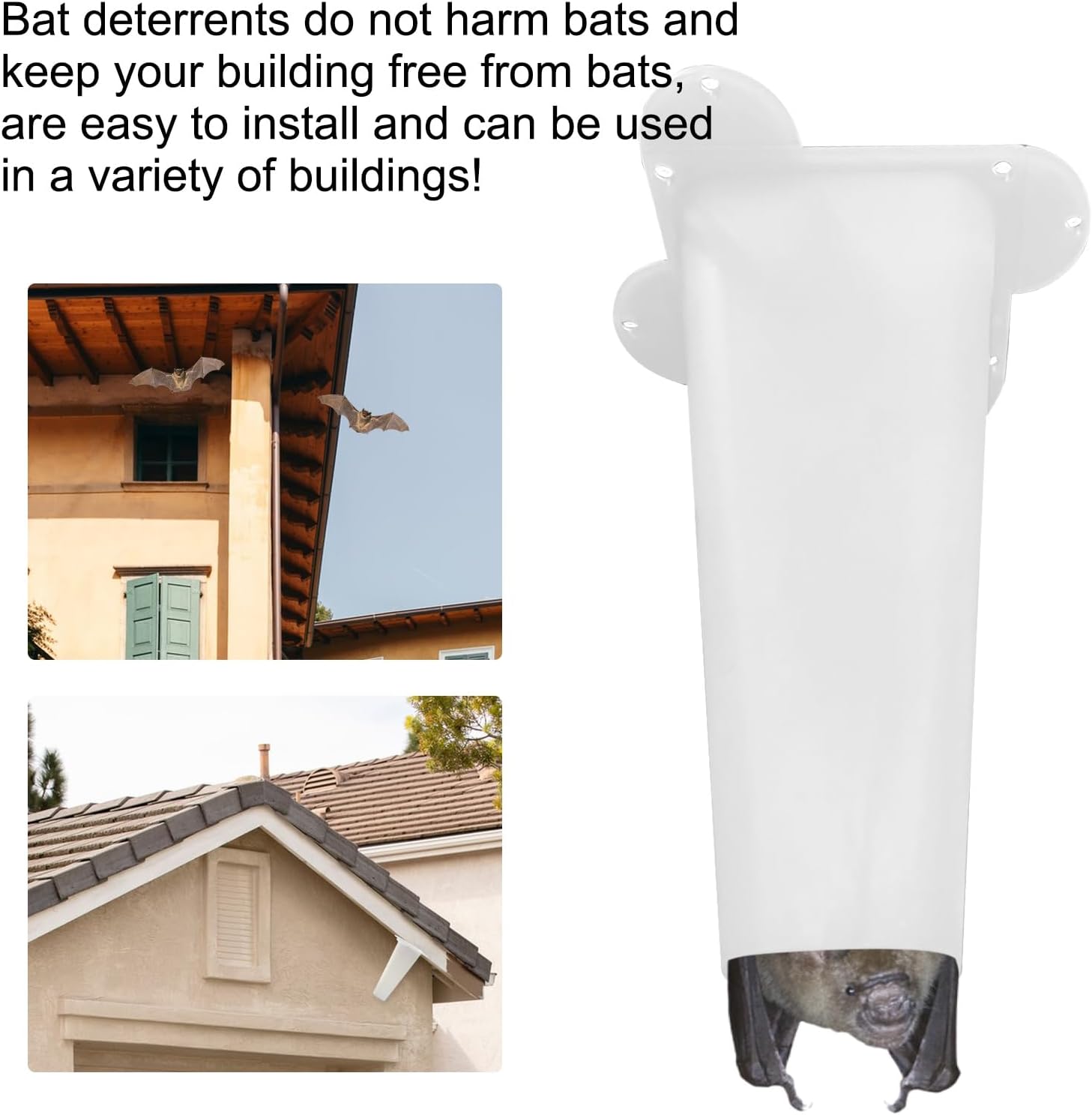 4 Pcs One Way Bat Door, Bat Cone One Way Excluder for Bats Make Your Structure Peace Again Bats Exclusion Reusable Tool Bat's Deterrent Remove Plastic Cone Device for House Bat's Control Removal