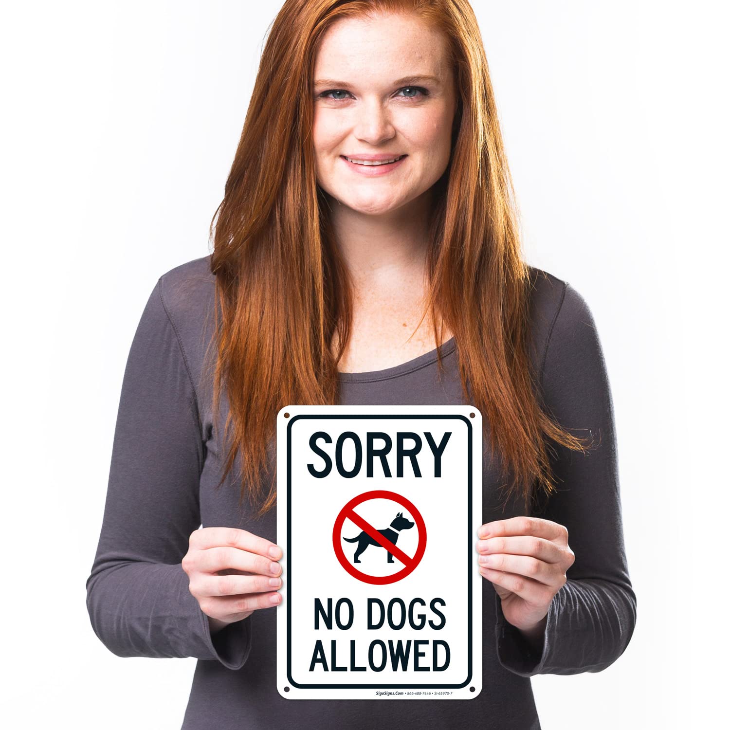 Sigo Signs No Dogs Allowed Sign - 10x7 Inches, HDPE Plastic, Outdoor Durable, Made In USA - View #8