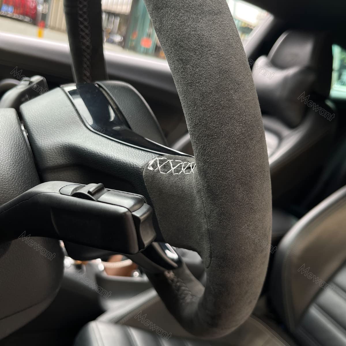MEWANT Passgenauer Lenkradbezug zum Nähen für Auto für Golf GTI