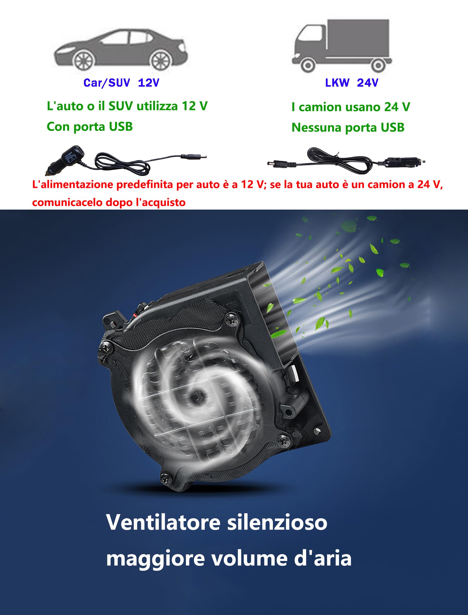 Cuscino Rinfrescante per Sedile Auto 12-24V Coprisedili Anteriori Ventilati con Massaggio Vestibilità Universale Protezione per Seggiolino Auto di Raffreddamento 1 Pezzo (16 Ventilatore Blu)
