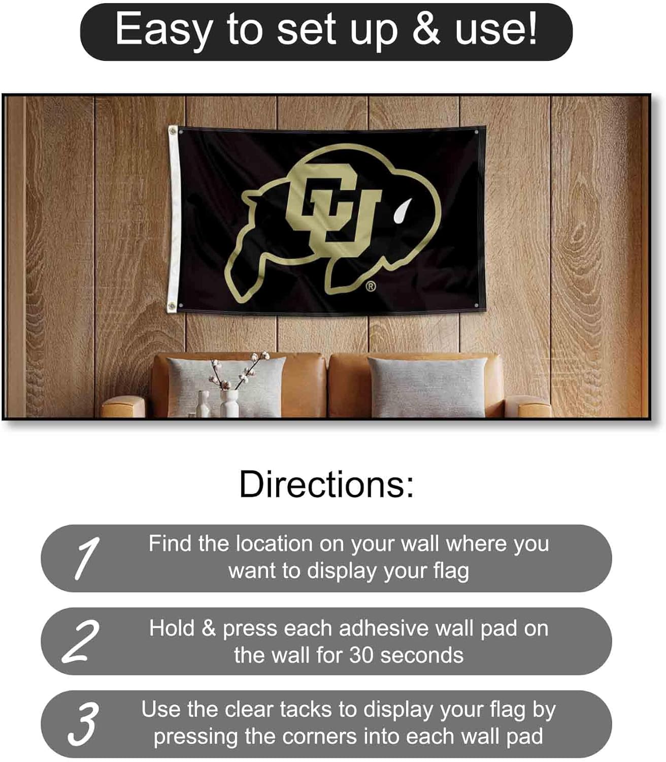 Colorado Buffaloes Banner and Tapestry Wall Tack Pads - Image 4
