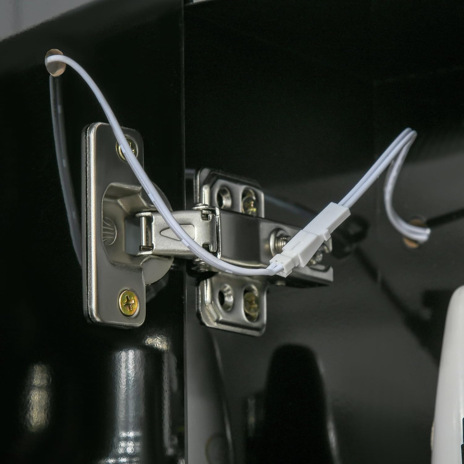 Modern LED Bathroom Cabinet with Mirror, 3 Door Storage, Stylish Lighted Vanity Unit, Space-Saving Organizer for Home, Contemporary Design, Ideal for Small Bathrooms